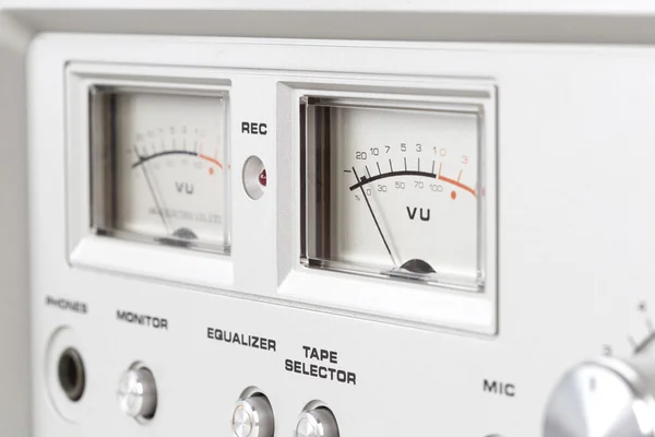 Control panel of old reel tape recorder — Stock Photo, Image