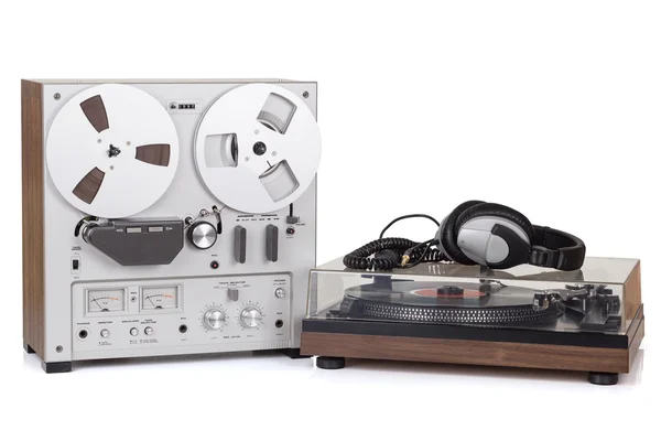 Analog Stereo Reel Tape Recorder Player — Stock Photo, Image