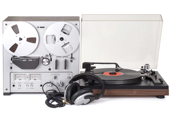Analog Stereo Reel Tape Recorder Player — Stock Photo, Image
