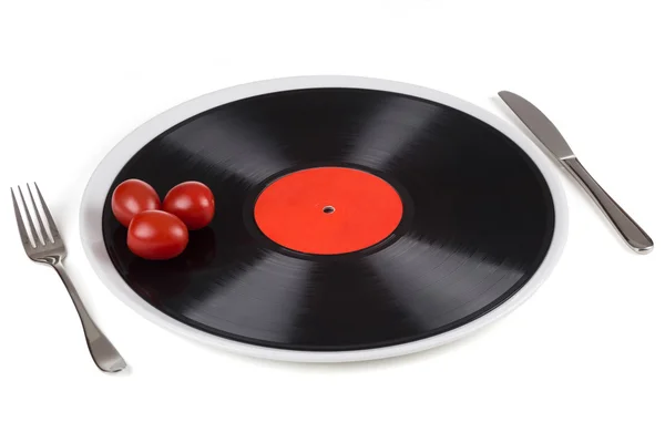 Assiette musicale sur une assiette — Photo