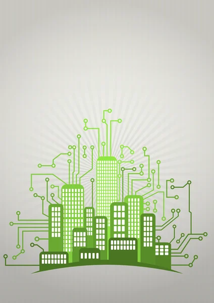 Zielone miasto elektroniki — Wektor stockowy