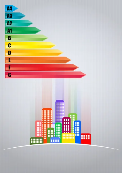 Efficacité énergétique des villes — Image vectorielle