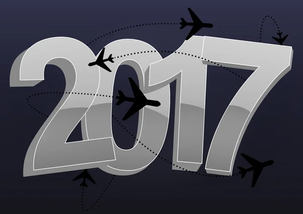 Výlet do roku 2017 — Stockový vektor