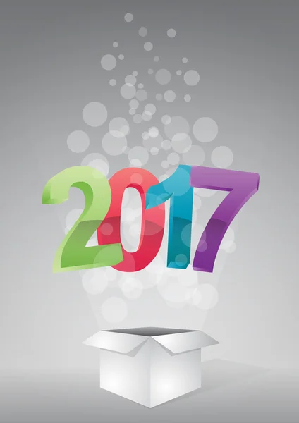 2017 year box — Stock Vector