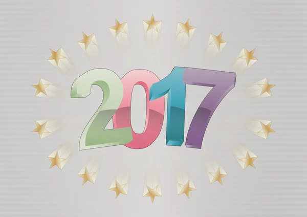 Rok 2017 hvězda — Stockový vektor