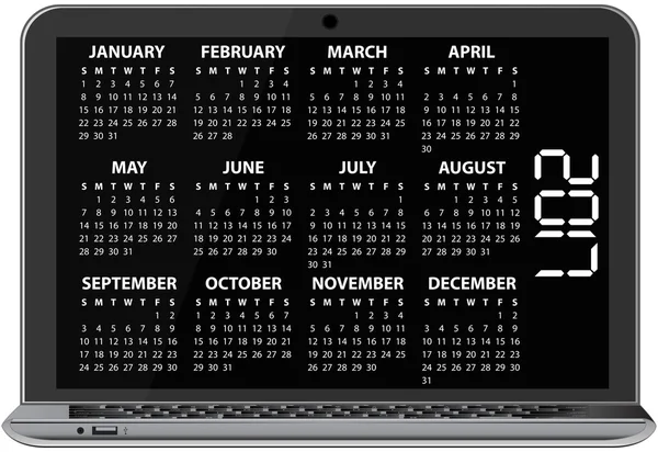 Calendário 2017 laptop — Vetor de Stock