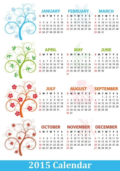 Calendrier 2015 — Image vectorielle