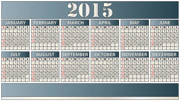 Calendário 2015 — Vetor de Stock
