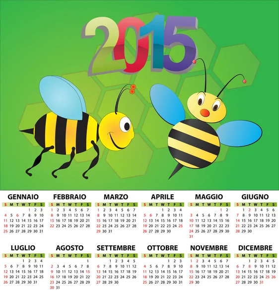 Calendario 2015 — Archivo Imágenes Vectoriales