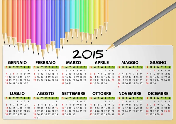 2015 kalender penna — Stock vektor