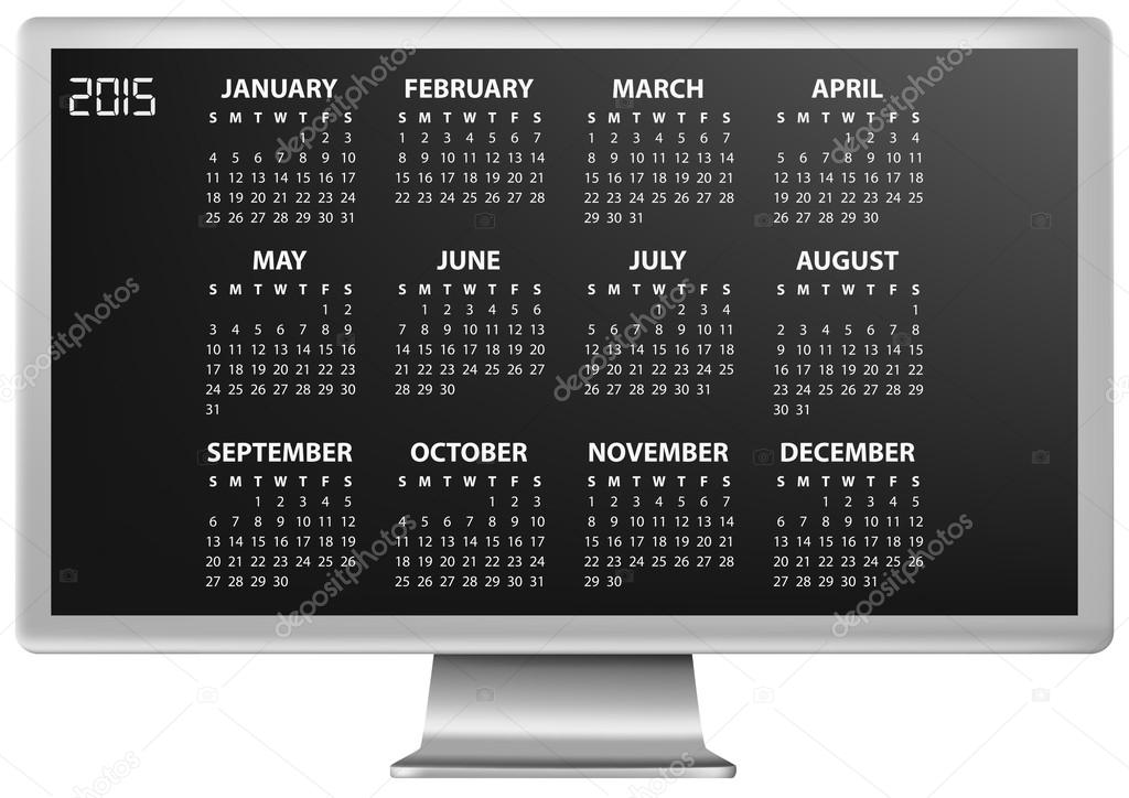 2015 calendar monitor