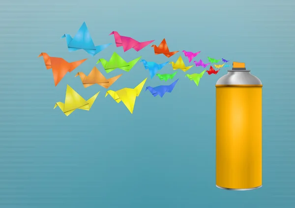 Spray de origami — Vector de stock