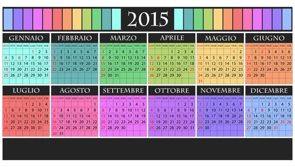 Calendario 2015 — Archivo Imágenes Vectoriales