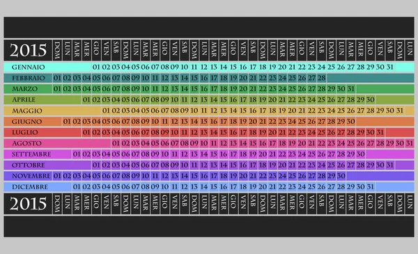 Calendario 2015 — Vector de stock