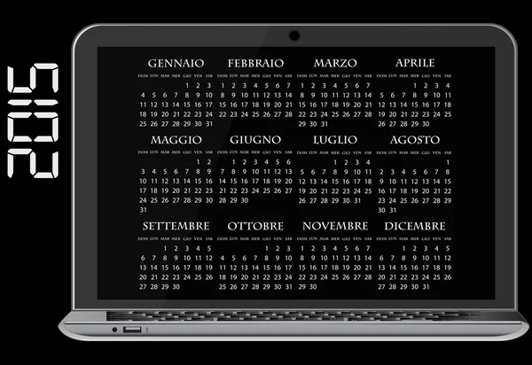 2015 laptop calendário — Vetor de Stock