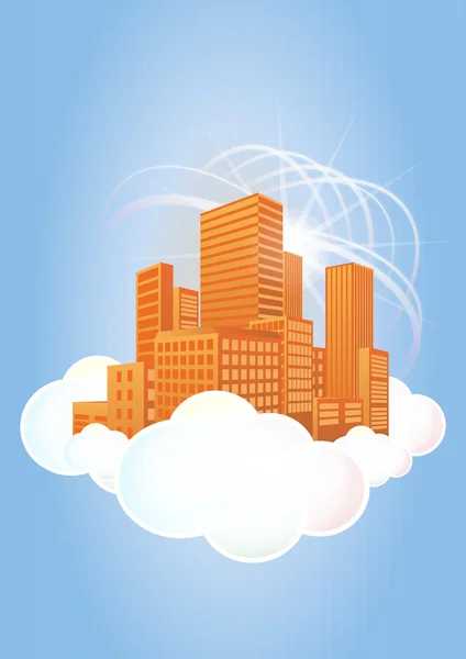 Cloud city — Stock Vector