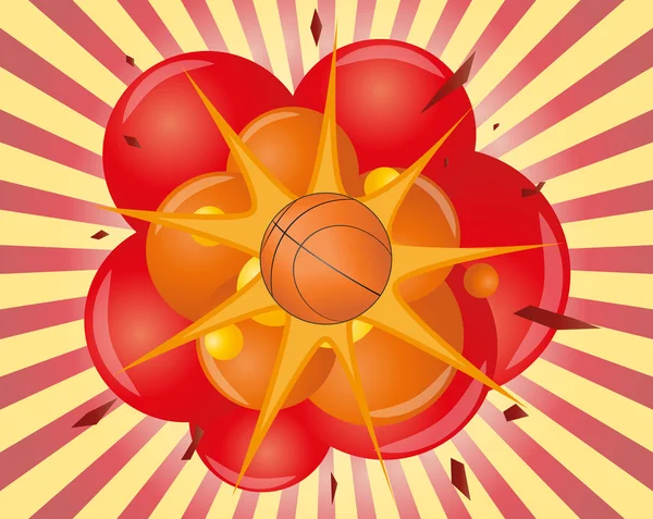 Basketball explosion — Stock Vector