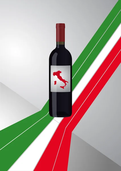 Botella vino italiano — Vector de stock