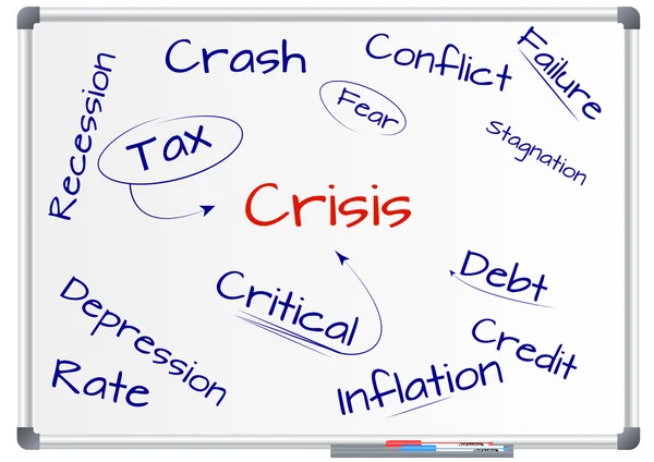 Crisis whiteboard — Stock Vector