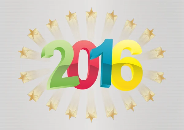 2016 anno stella — Vettoriale Stock