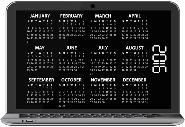 2016 laptop calendário — Vetor de Stock