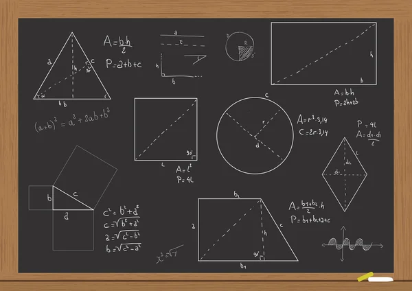 Űrlap és geometriai calkboard — Stock Vector