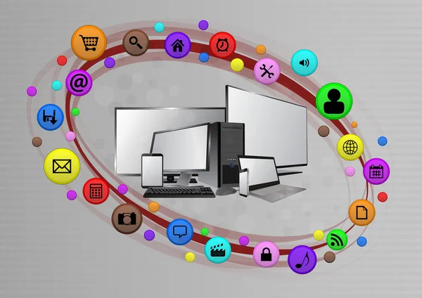 Tecnologia dispositivo multimídia — Vetor de Stock