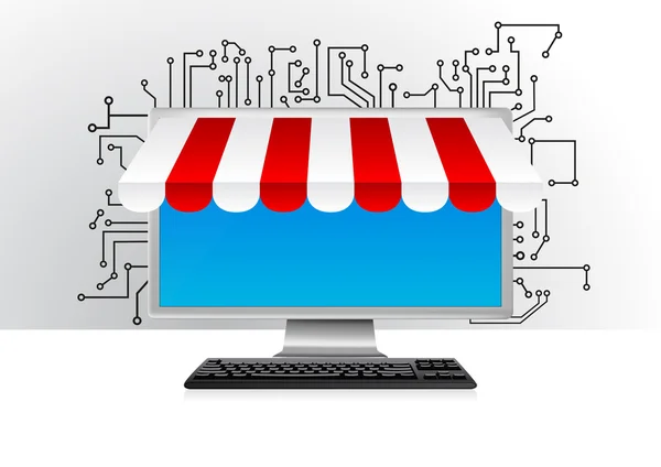 Online winkelen tech — Stockvector