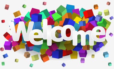 colorful wellcome text clipart