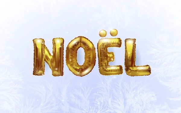 Джойё Ноэль Новогодний Фон Морозными Узорами Векторная Иллюстрация — стоковый вектор