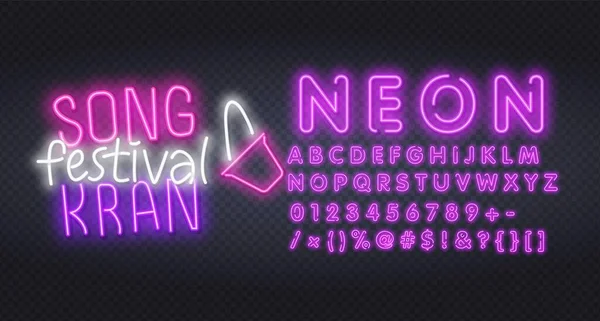Songkran Festival Nouvel An thaïlandais, Bangkok Thaïlande traduire - Jour de SongKran, vecteur de lettre.Songkran néon signe, enseigne lumineuse, bannière lumineuse. — Image vectorielle