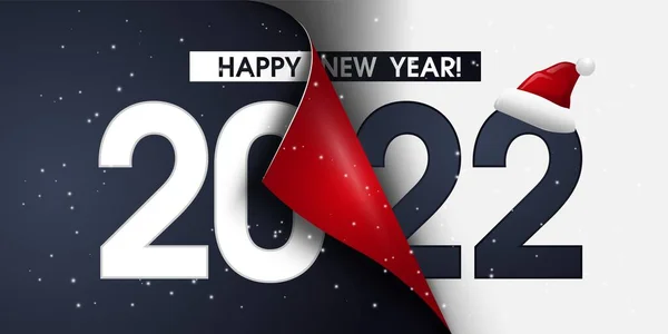 Happy New Year 2022 text design. 2022 letter for Brochure design template, card with a curved edge, banner Isolated on white background — Wektor stockowy