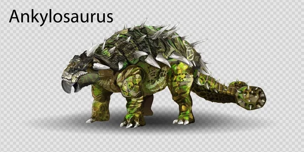 Ankylosaurus Dinosaurus dari Periode Jura, Prehistoric Extinct Giant Reptile. Ilustrasi vektor Dinosaurus cocok untuk pendidikan dan proyek desain grafis terkait - Stok Vektor