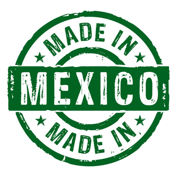 墨西哥制造的Grunge邮票矢量图标 制造和生产国家概念 — 图库矢量图片
