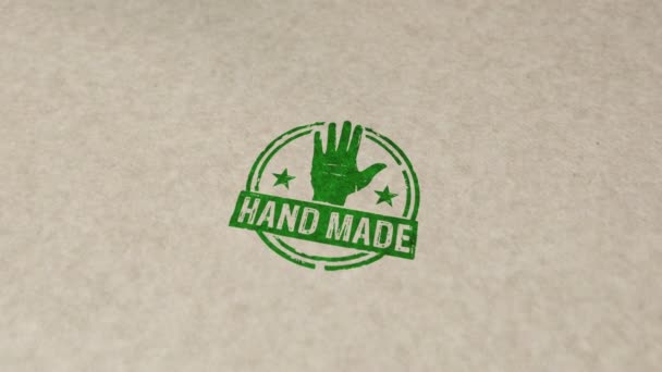 Selo Símbolo Feito Mão Animação Impacto Carimbo Home Work Manufacturing — Vídeo de Stock