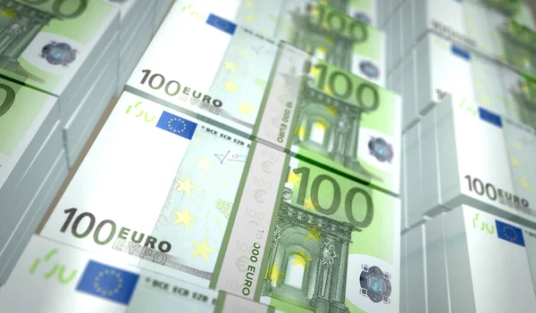 Euro Money Pack Illustrazione Fascio Banconote 100 Euro Concetto Finanza — Foto Stock