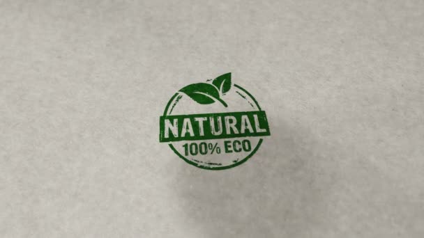 Натуральна Еко Марка Циклічна Безшовна Анімація Ручне Штампування Екологія Природа — стокове відео
