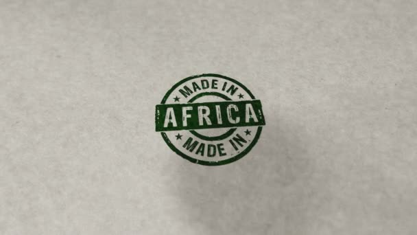 Made Africa Stempel Pętelkowy Bezproblemowa Animacja Uderzenie Dłoń Fabryka Produkcja — Wideo stockowe