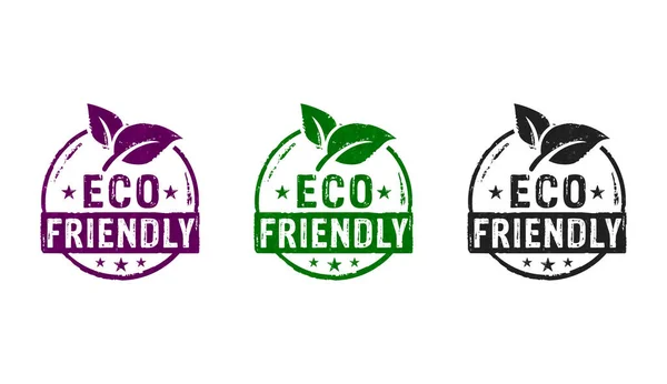 Eco Friendly Timbro Icone Poche Versioni Colori Economia Sostenibile Verde — Foto Stock