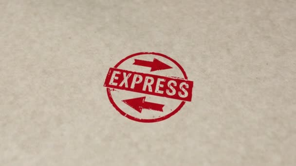 Express Stamp Hand Stamping Impact Animation Quick Delivery Fast Shipping — Stock Video