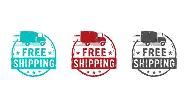 Free Shipping Stamp Icons Few Color Versions Gratis Delivery Service — Stock Photo, Image