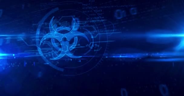 Biohazard Symbol Globale Pandemie Covid Epidemie Gefahrenwarnung Gift Und Biologisches — Stockvideo
