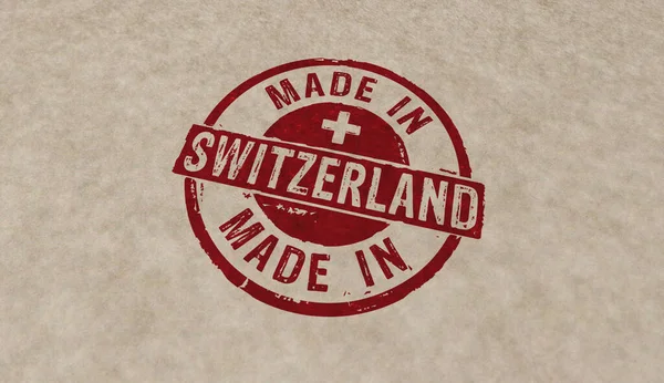 Iconos Sellos Fabricados Suiza Pocas Versiones Color Fábrica Fabricación Producción —  Fotos de Stock