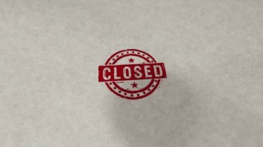 Kapalı pul döngüsü ve kusursuz animasyon. El damgası darbesi. İflas ve iş kapatma 3 boyutlu döngü kavramı.