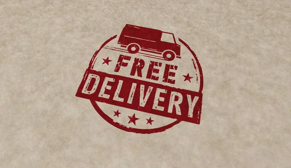 Free Delivery Stamp Icons Few Color Versions Gratis Shipping Service — Stock Photo, Image
