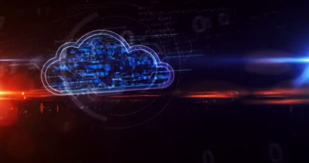 Σύμβολο Cloud Ψηφιακή Αποθήκευση Δεδομένων Τεχνολογία Υπολογιστών Ηλεκτρονική Βάση Δεδομένων — Αρχείο Βίντεο
