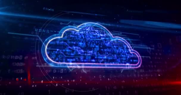 Symbole Cloud Stockage Données Numériques Technologie Informatique Base Données Ligne — Video