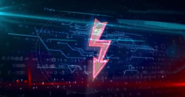 Symbole Énergétique Foudre Technologie Alimentation Électrique Concept Boucle Icône Flash — Video
