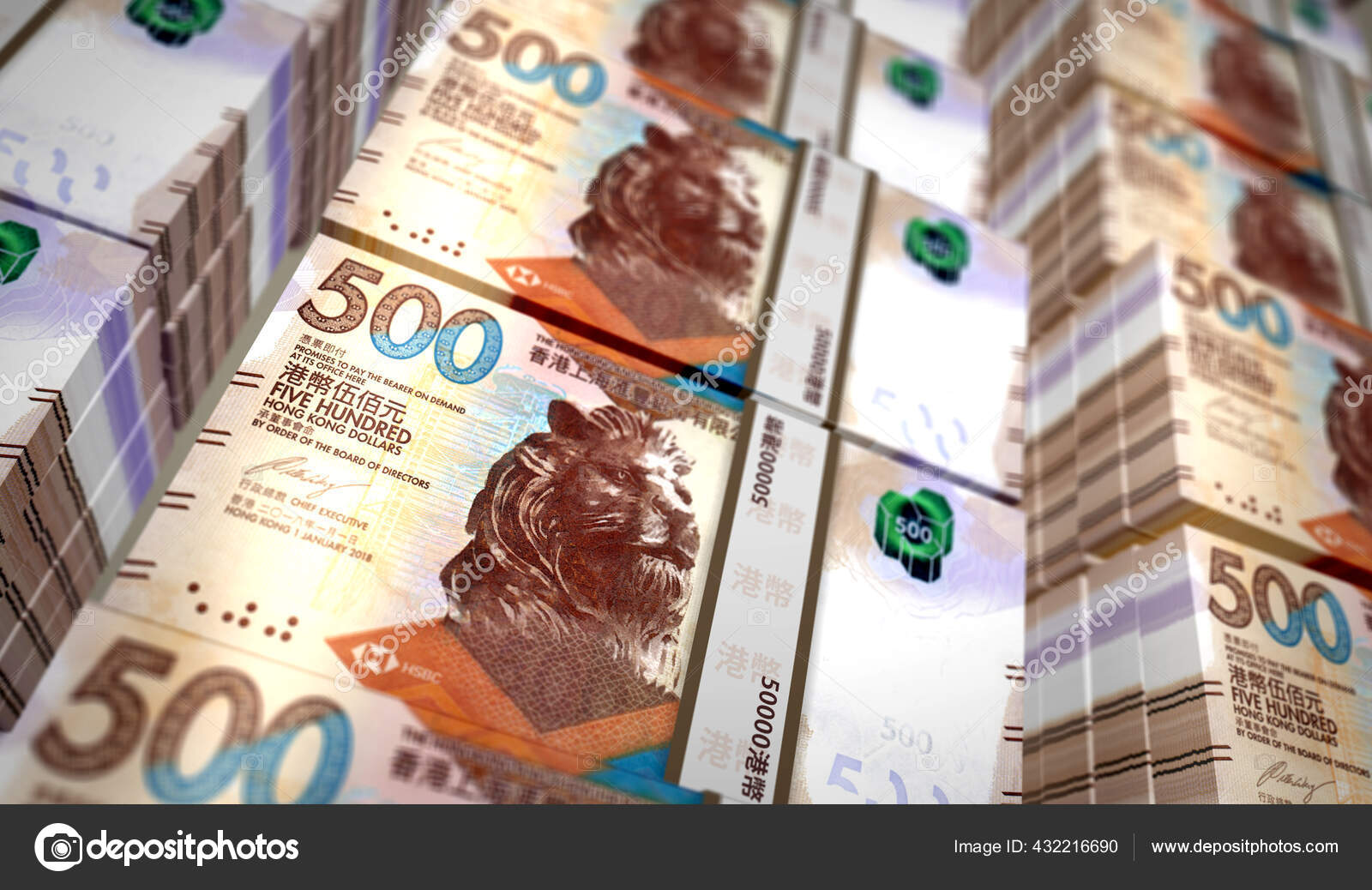 Hong Kong Dollar Money Pack Illustration 500 Hkd Banknote Bundle Stock Photo Image By C Skorzewiak 432216690