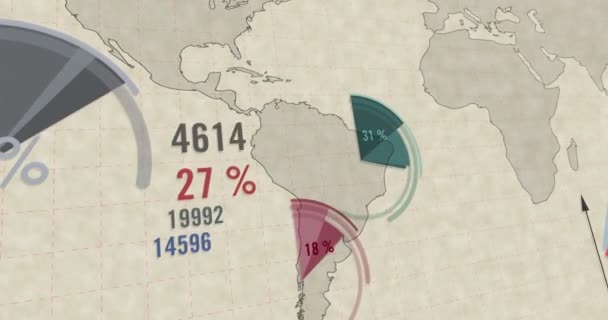 Gráfico Economia Negócios Globais Diagrama Estatísticas Mercado Covid Epidemia Analisando — Vídeo de Stock